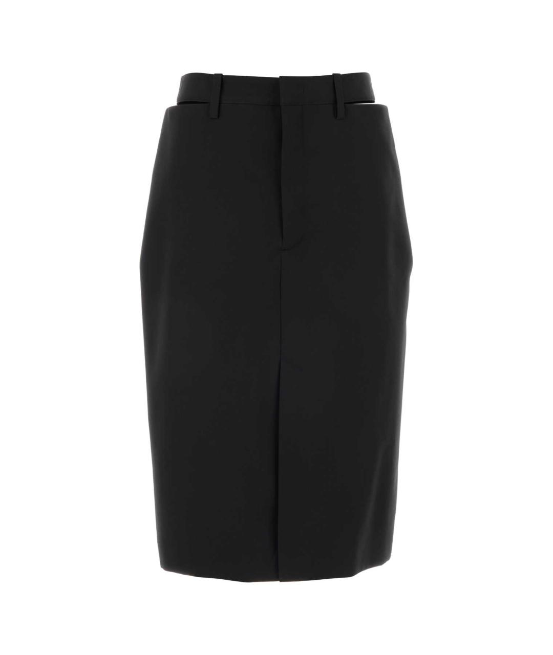 JIL SANDER Черная вискозная юбка миди, фото 1