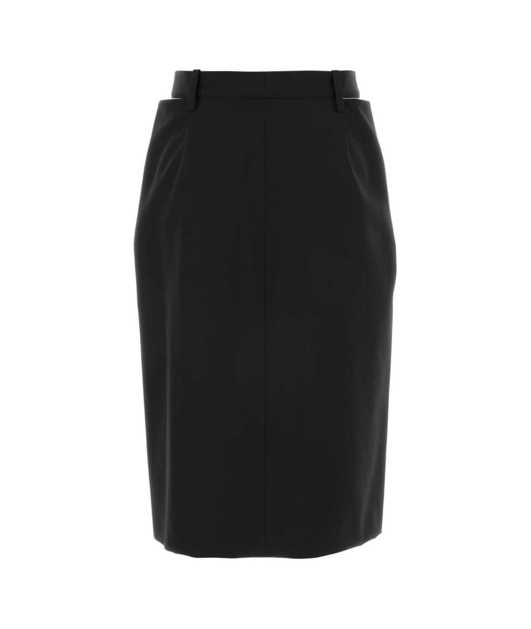 JIL SANDER Черная вискозная юбка миди, фото 2