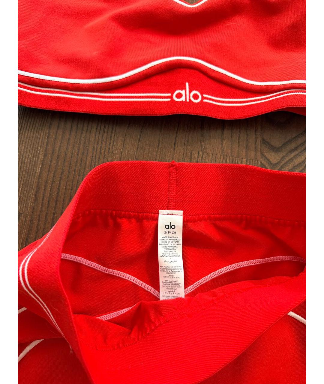 ALO YOGA Красный полиэстеровый спортивные костюмы, фото 4