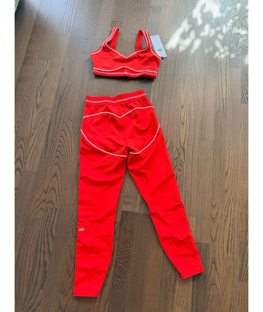 ALO YOGA Красный полиэстеровый спортивные костюмы, фото 2