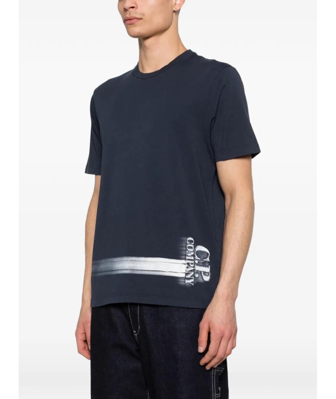 CP COMPANY Синяя хлопковая футболка, фото 2