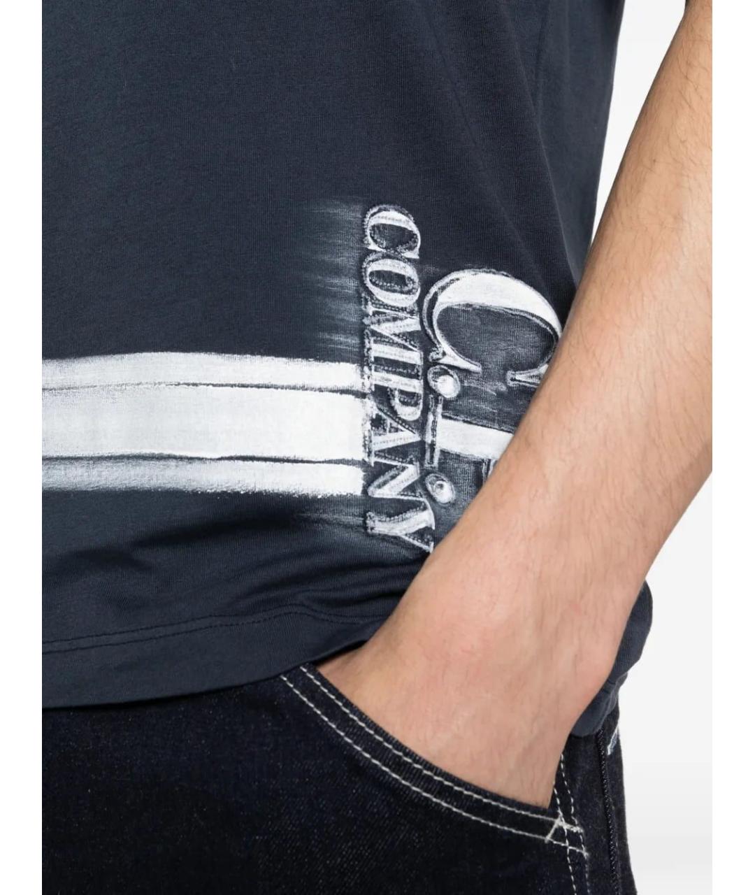 CP COMPANY Синяя хлопковая футболка, фото 4