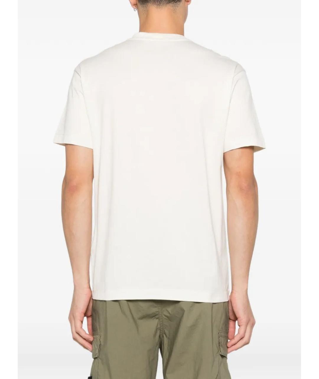STONE ISLAND Бежевая хлопковая футболка, фото 3