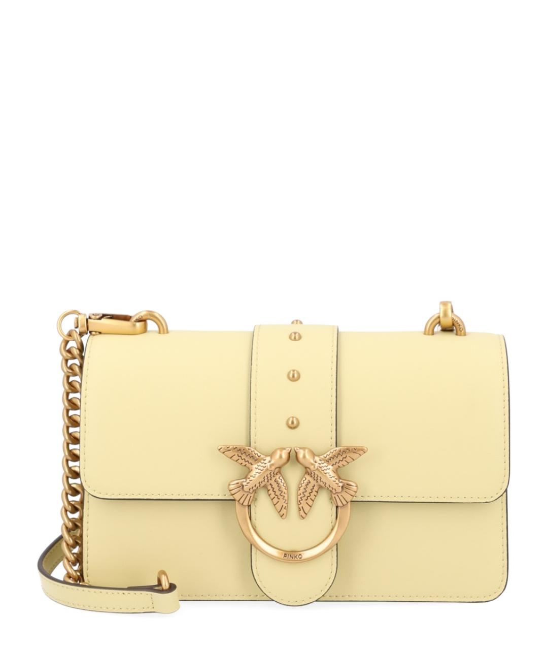 PINKO Желтая хлопковая сумка через плечо, фото 1