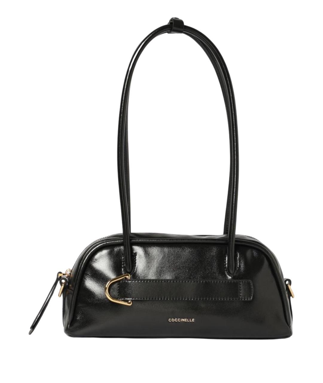 COCCINELLE Черная кожаная сумка через плечо, фото 1