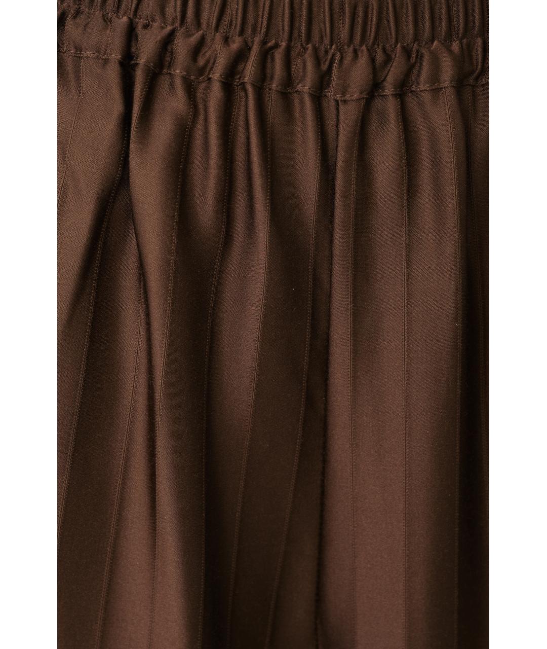 LOULOU STUDIO Коричневые шелковые прямые брюки, фото 4