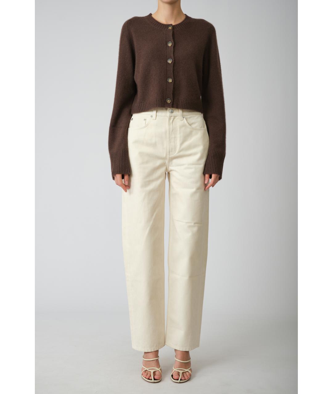 LOULOU STUDIO Бежевые хлопковые прямые джинсы, фото 7