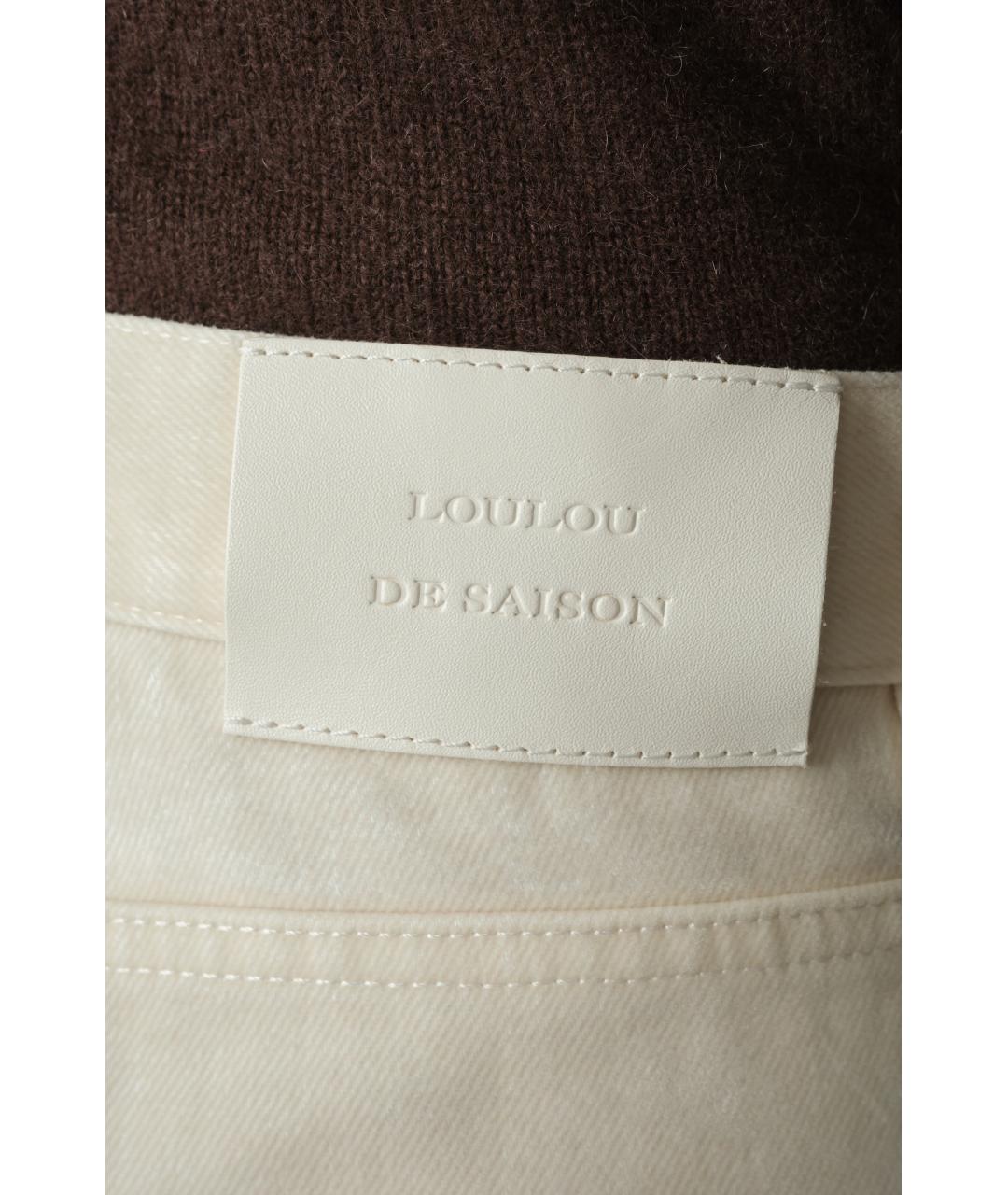 LOULOU STUDIO Бежевые хлопковые прямые джинсы, фото 5