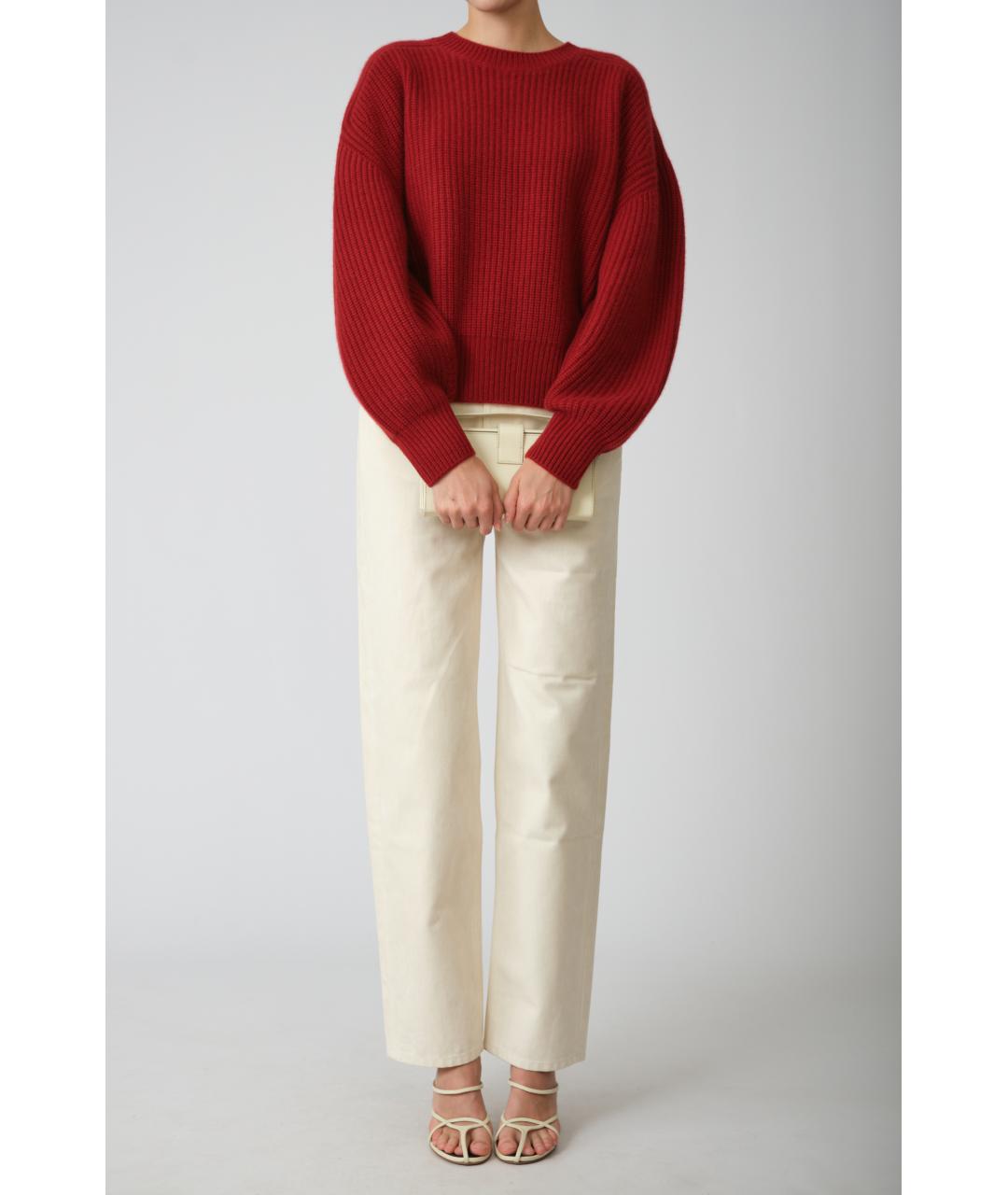 LOULOU STUDIO Бежевые хлопковые прямые джинсы, фото 8