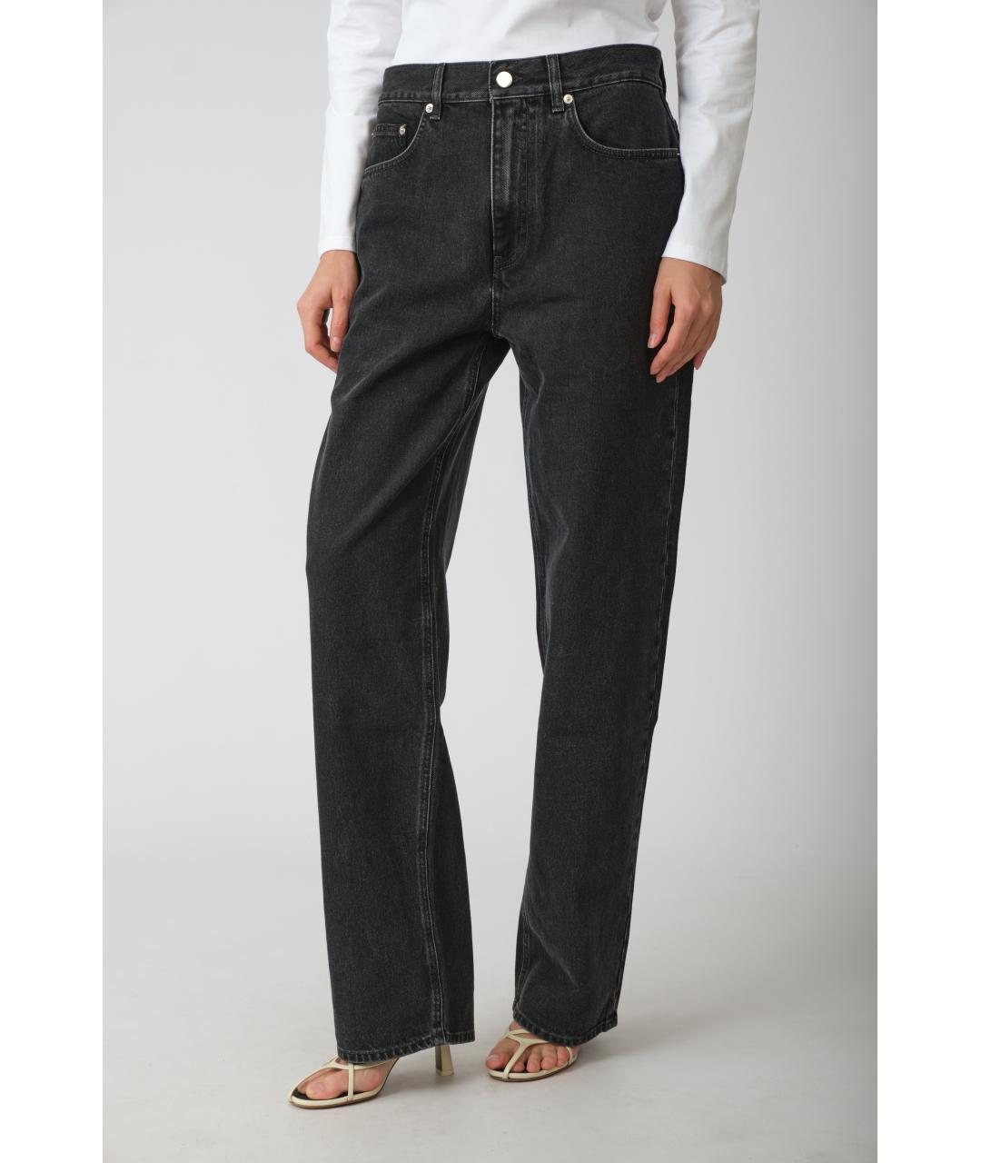 LOULOU STUDIO Серые хлопковые прямые джинсы, фото 2