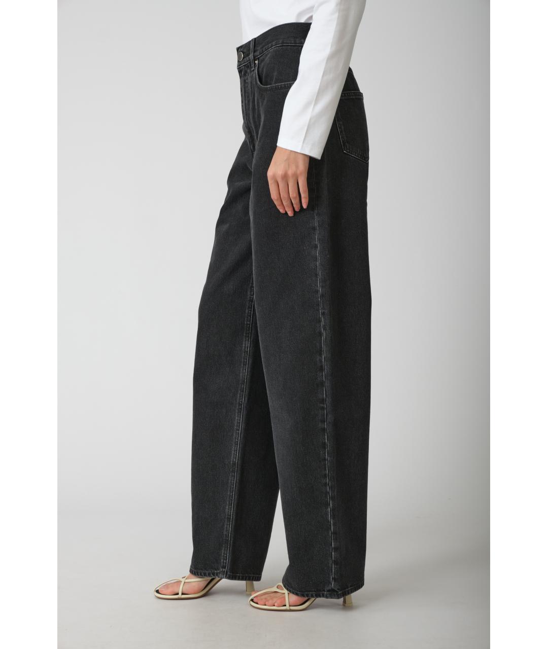 LOULOU STUDIO Серые хлопковые прямые джинсы, фото 3