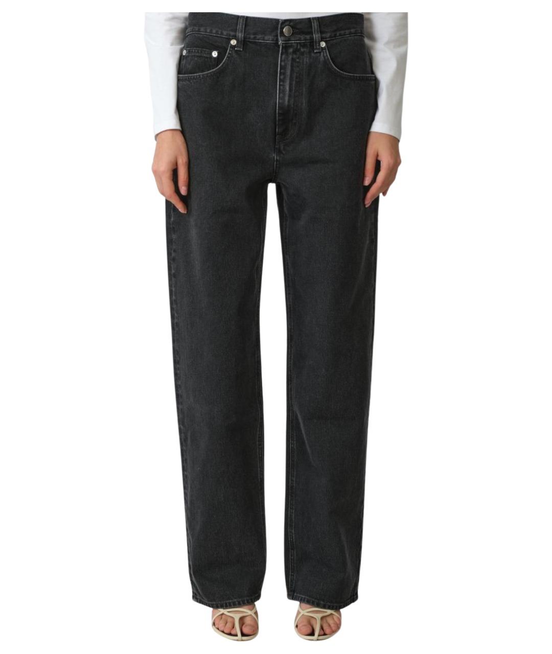 LOULOU STUDIO Серые хлопковые прямые джинсы, фото 1