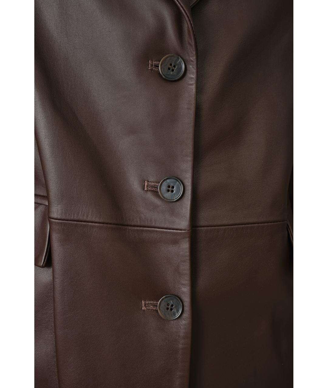 LOULOU STUDIO Коричневый кожаный жакет/пиджак, фото 5