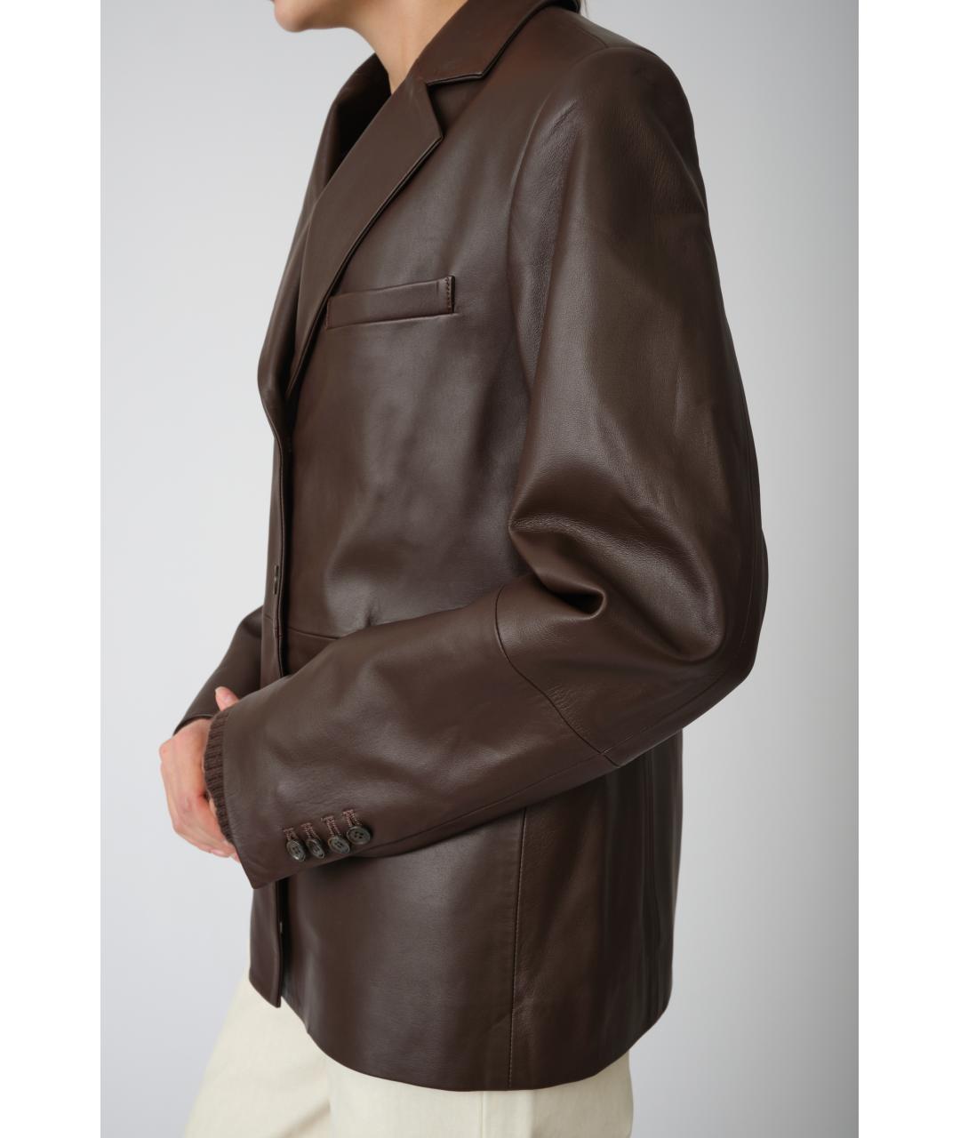 LOULOU STUDIO Коричневый кожаный жакет/пиджак, фото 6