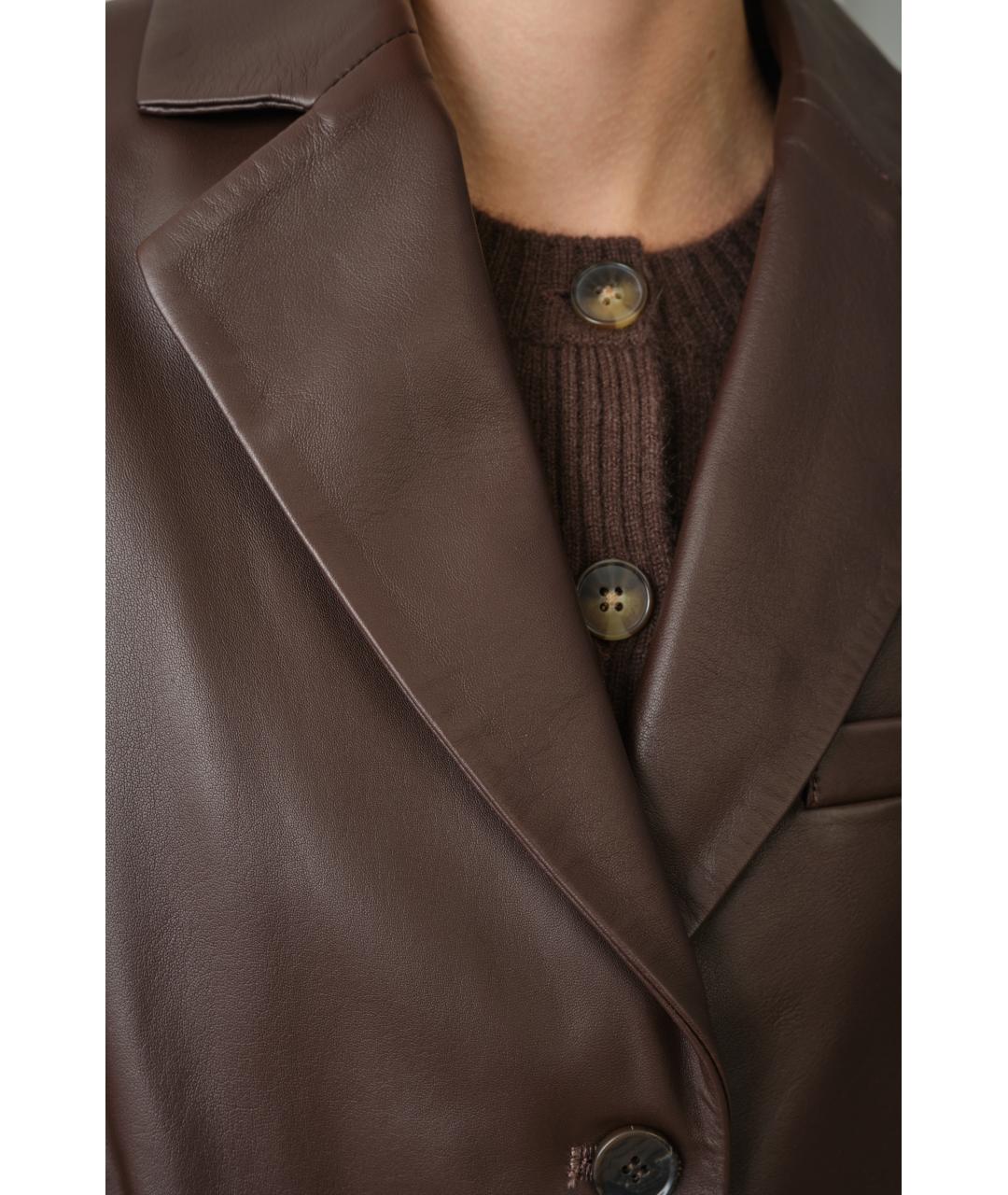 LOULOU STUDIO Коричневый кожаный жакет/пиджак, фото 8