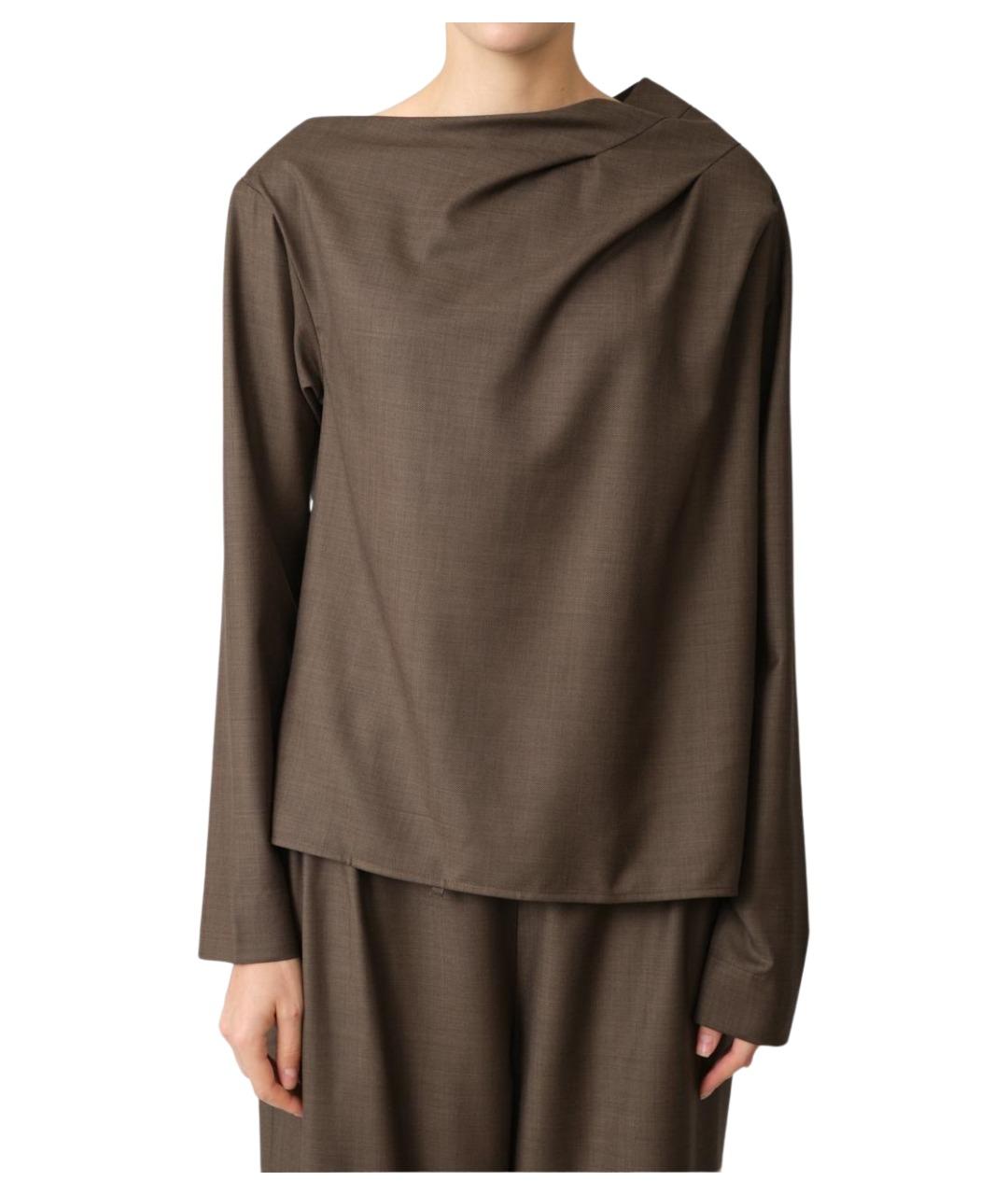 LOULOU STUDIO Коричневая шерстяная блузы, фото 1