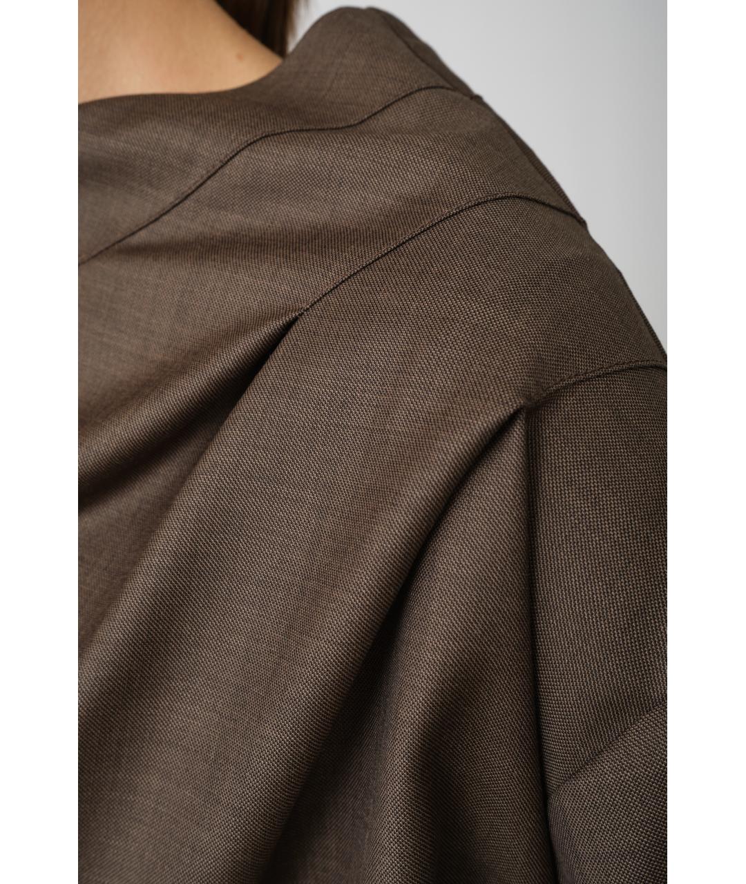LOULOU STUDIO Коричневая шерстяная блузы, фото 5