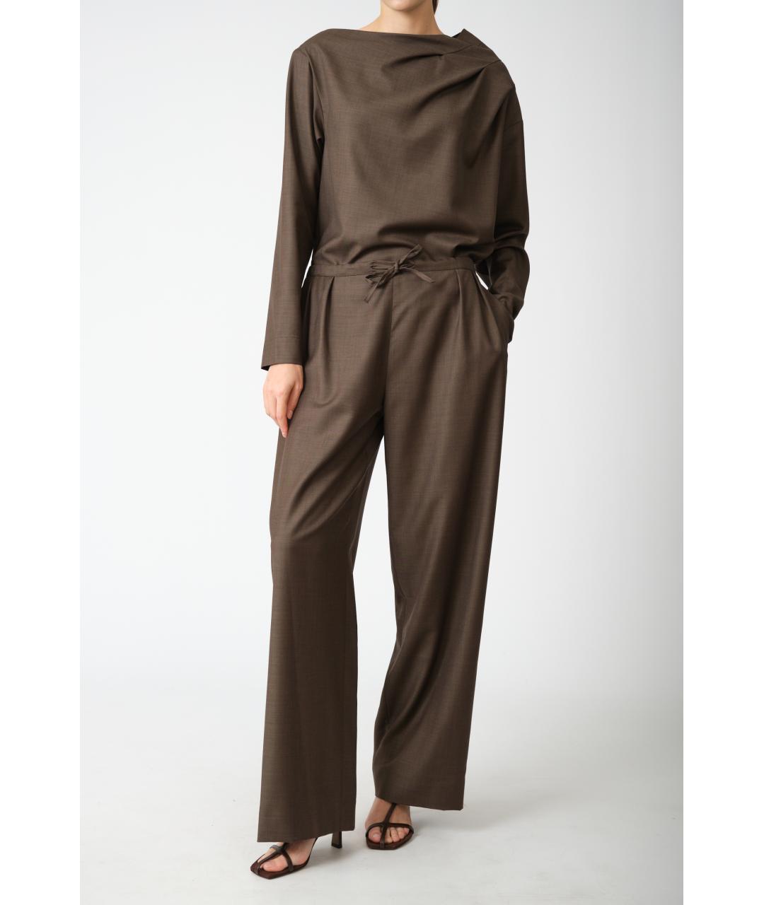 LOULOU STUDIO Коричневая шерстяная блузы, фото 6