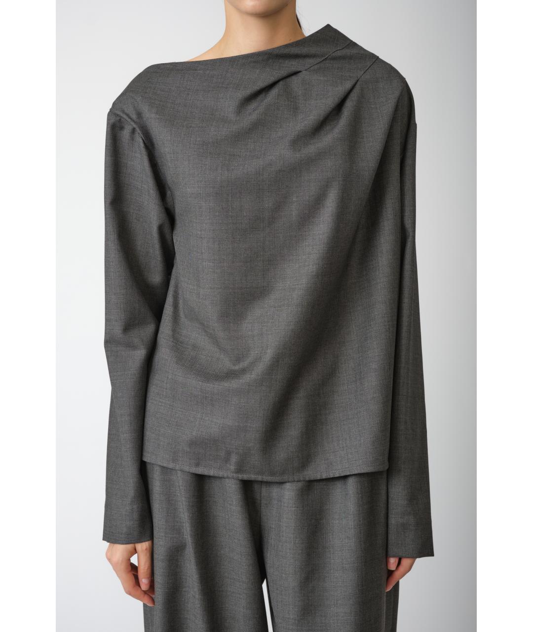 LOULOU STUDIO Серая шерстяная блузы, фото 3