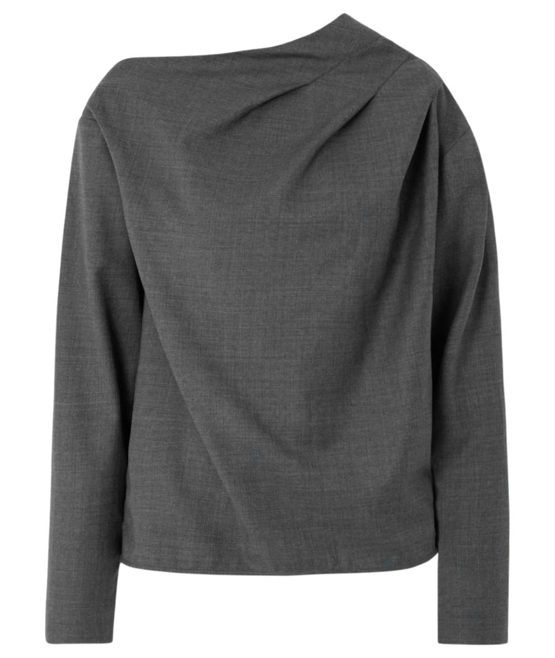 LOULOU STUDIO Серая шерстяная блузы, фото 1