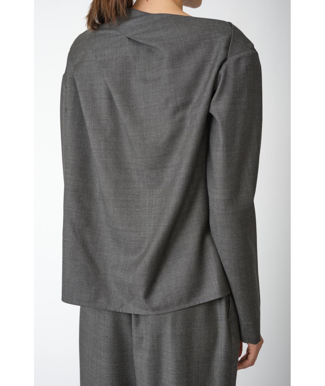 LOULOU STUDIO Серая шерстяная блузы, фото 5