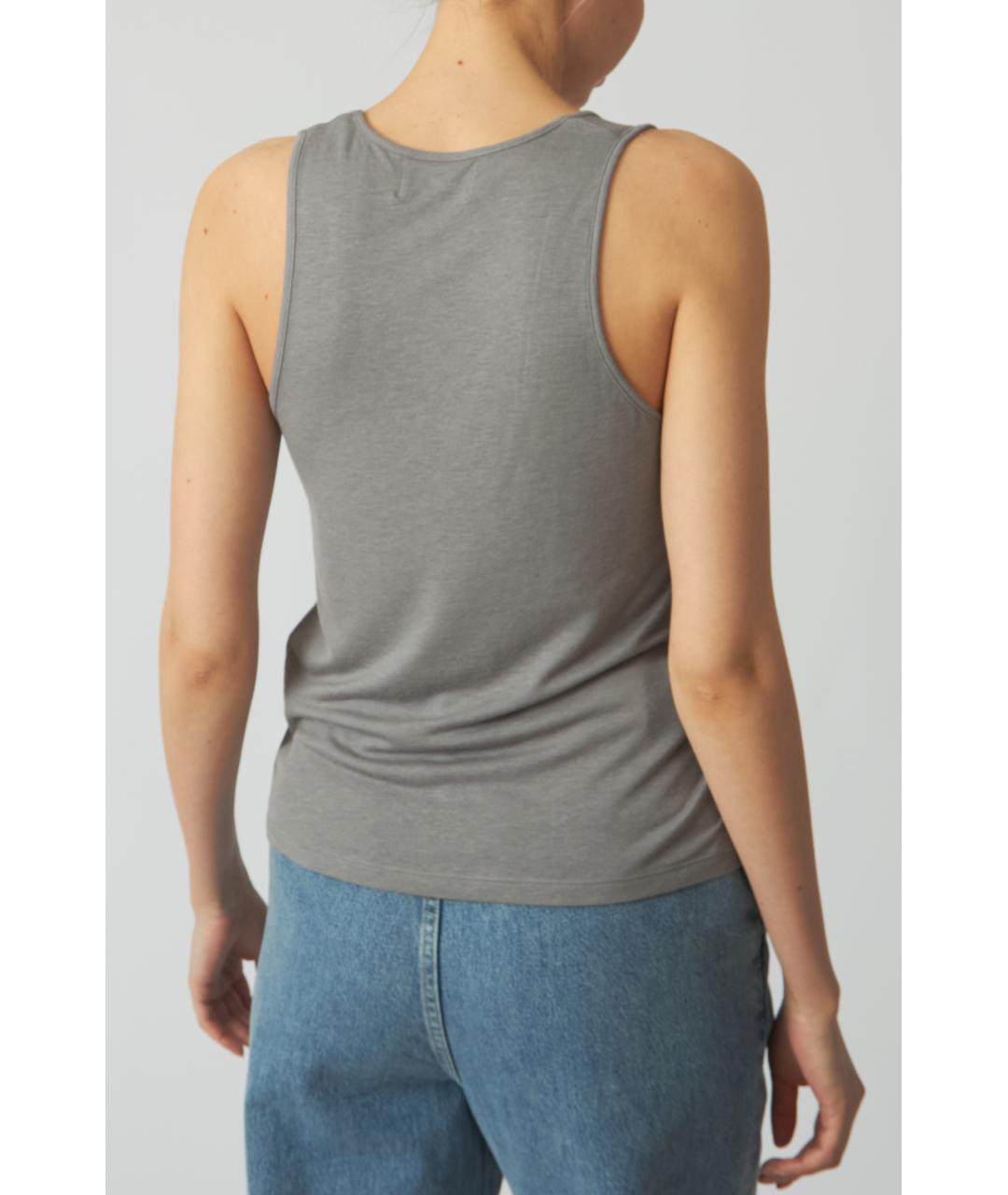 LOULOU STUDIO Серая вискозная майка, фото 3