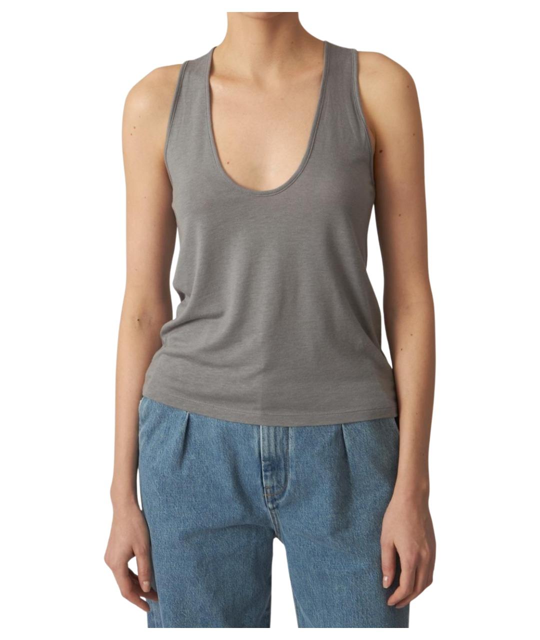 LOULOU STUDIO Серая вискозная майка, фото 1