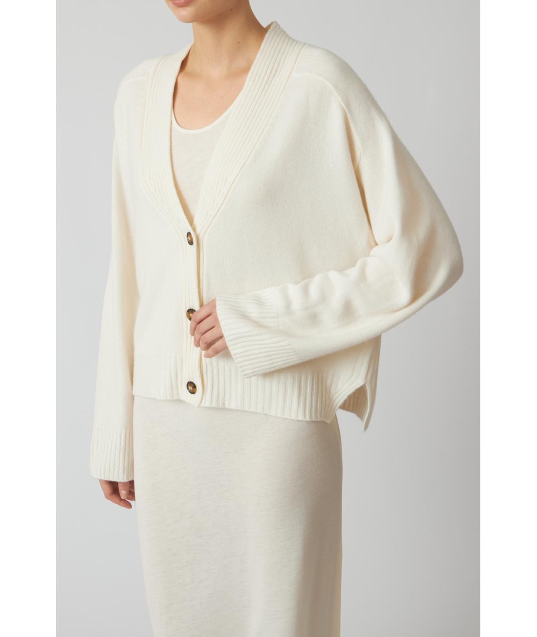 LOULOU STUDIO Бежевый кашемировый кардиган, фото 2