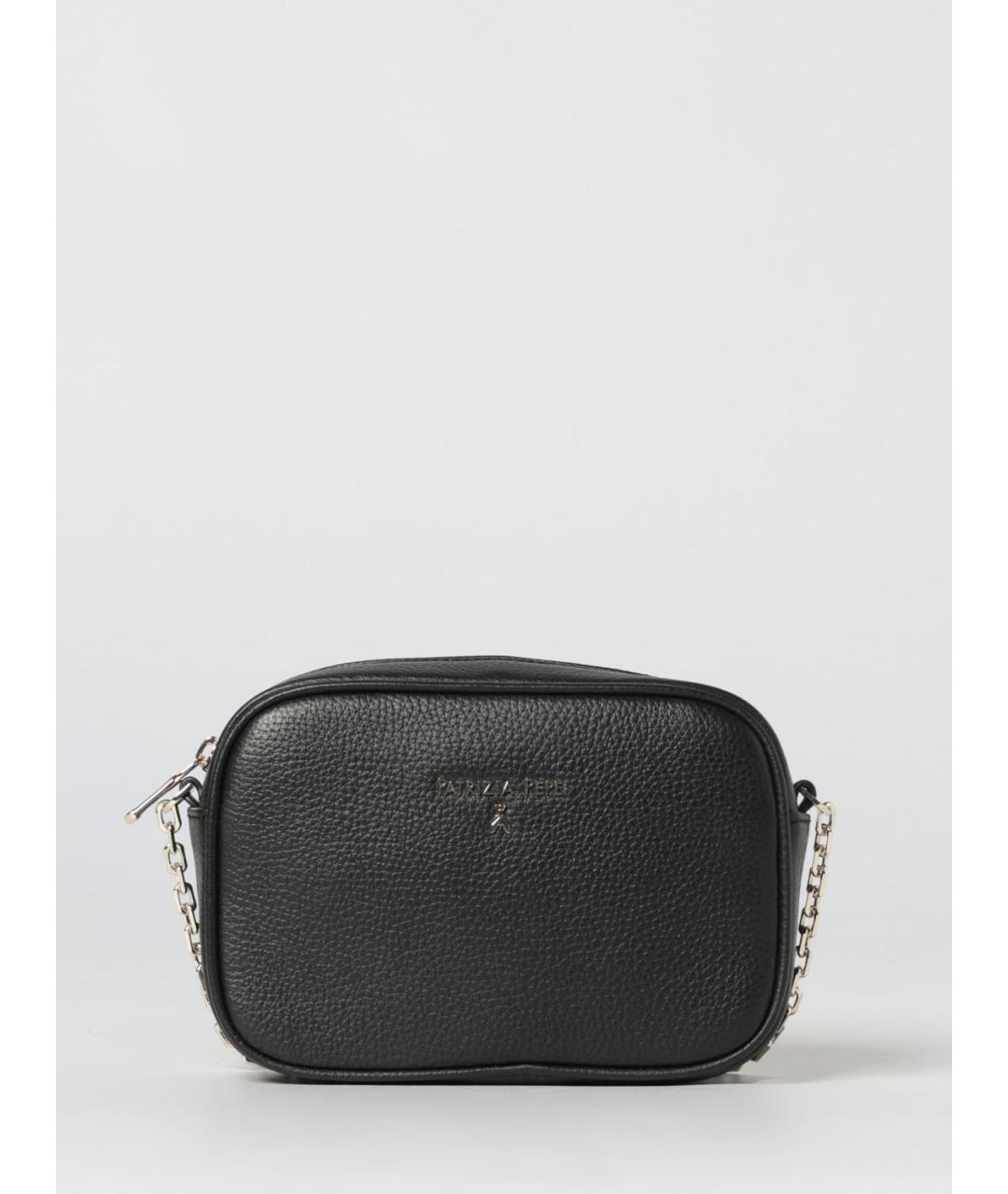 PATRIZIA PEPE Черная кожаная сумка через плечо, фото 4