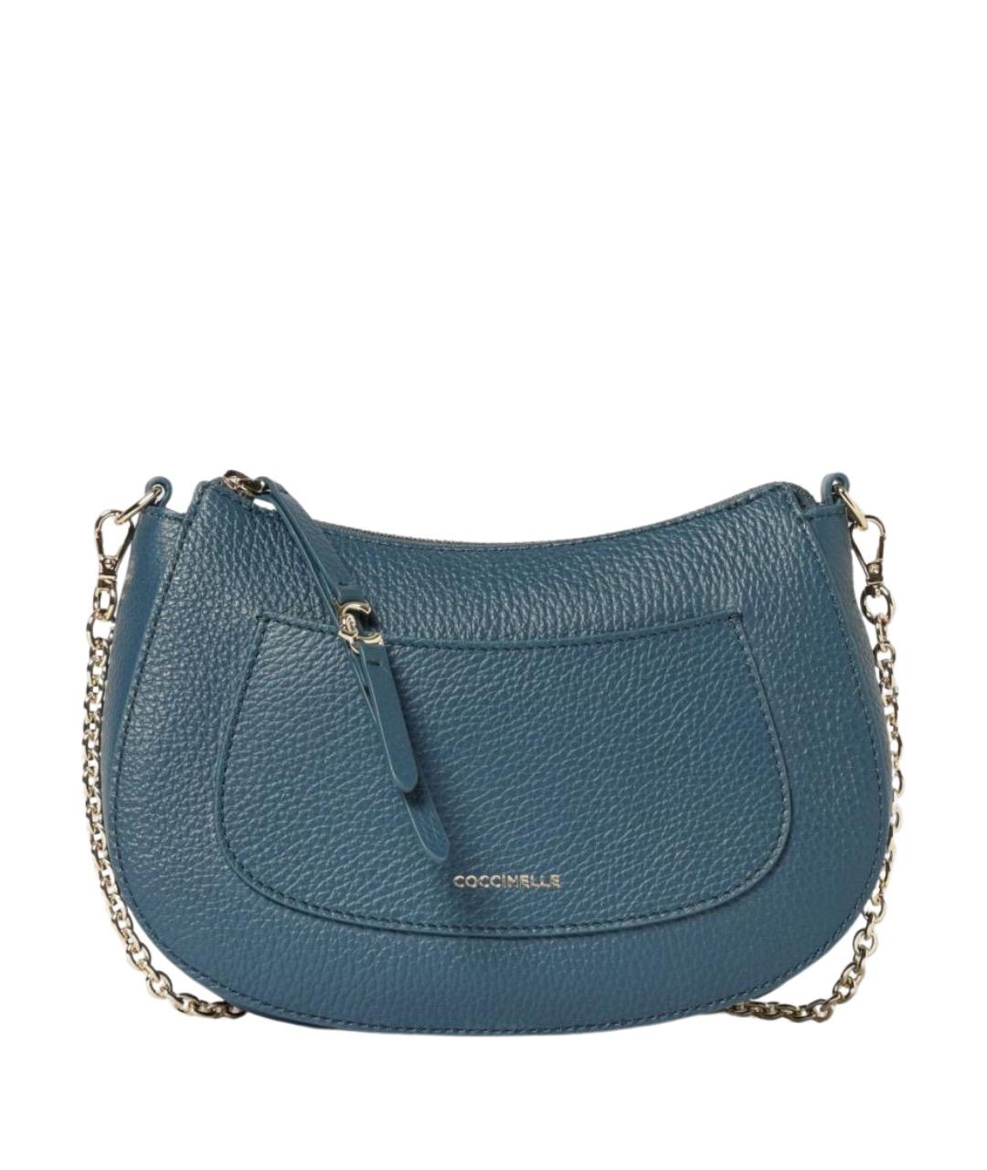COCCINELLE Синяя кожаная сумка через плечо, фото 1