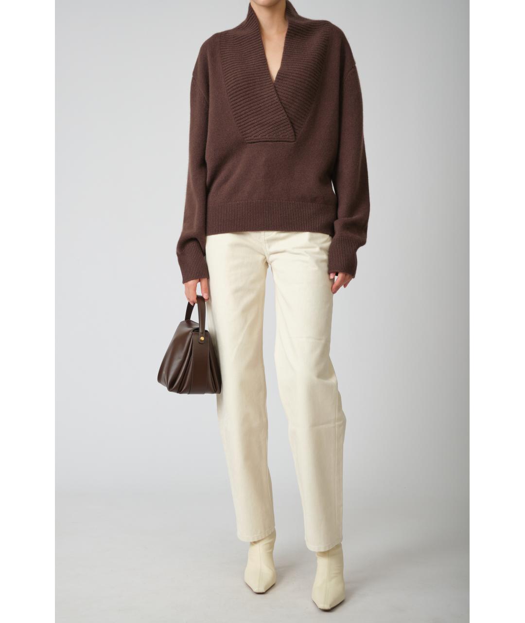 LOULOU STUDIO Коричневый кашемировый джемпер / свитер, фото 2