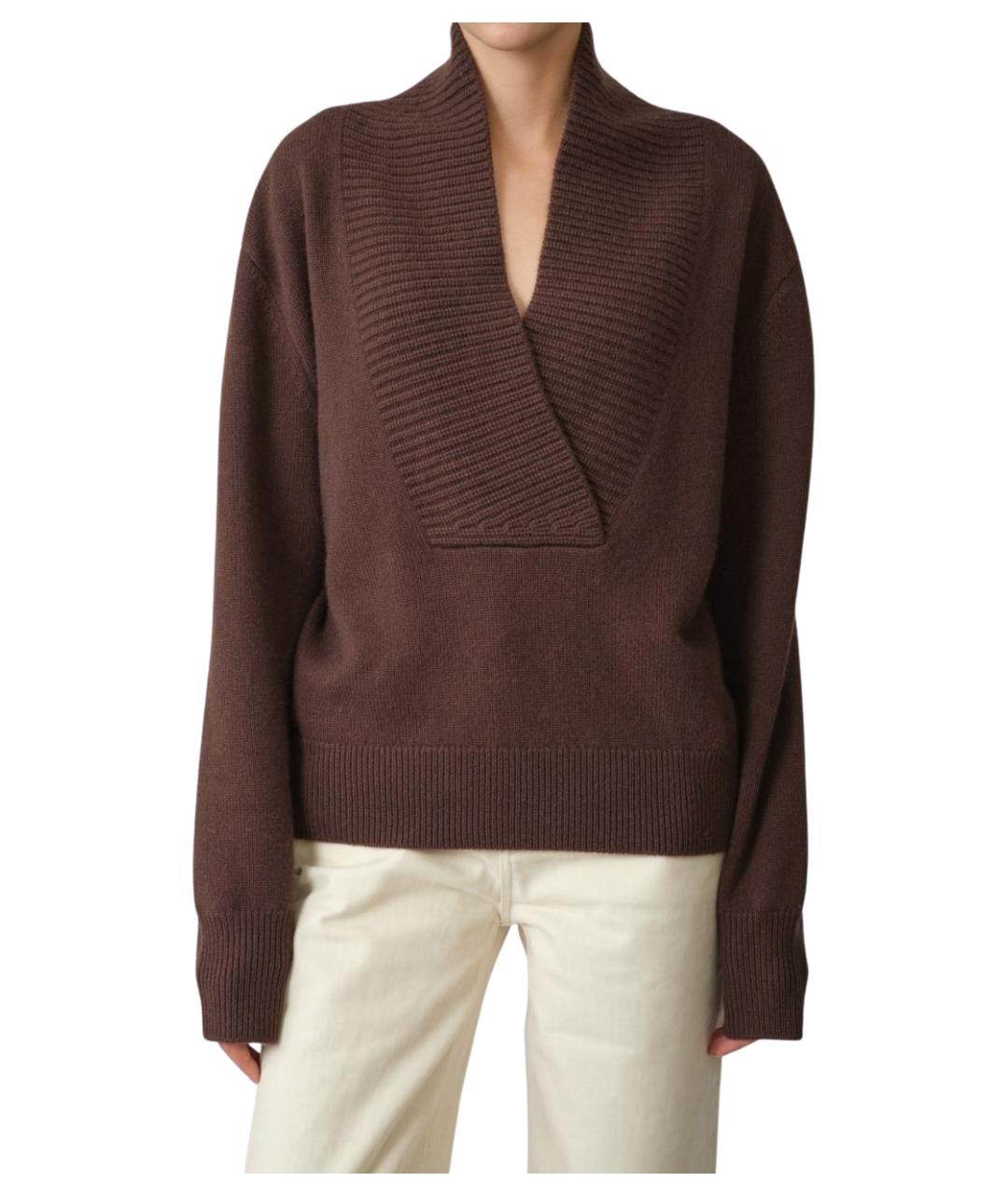LOULOU STUDIO Коричневый кашемировый джемпер / свитер, фото 1