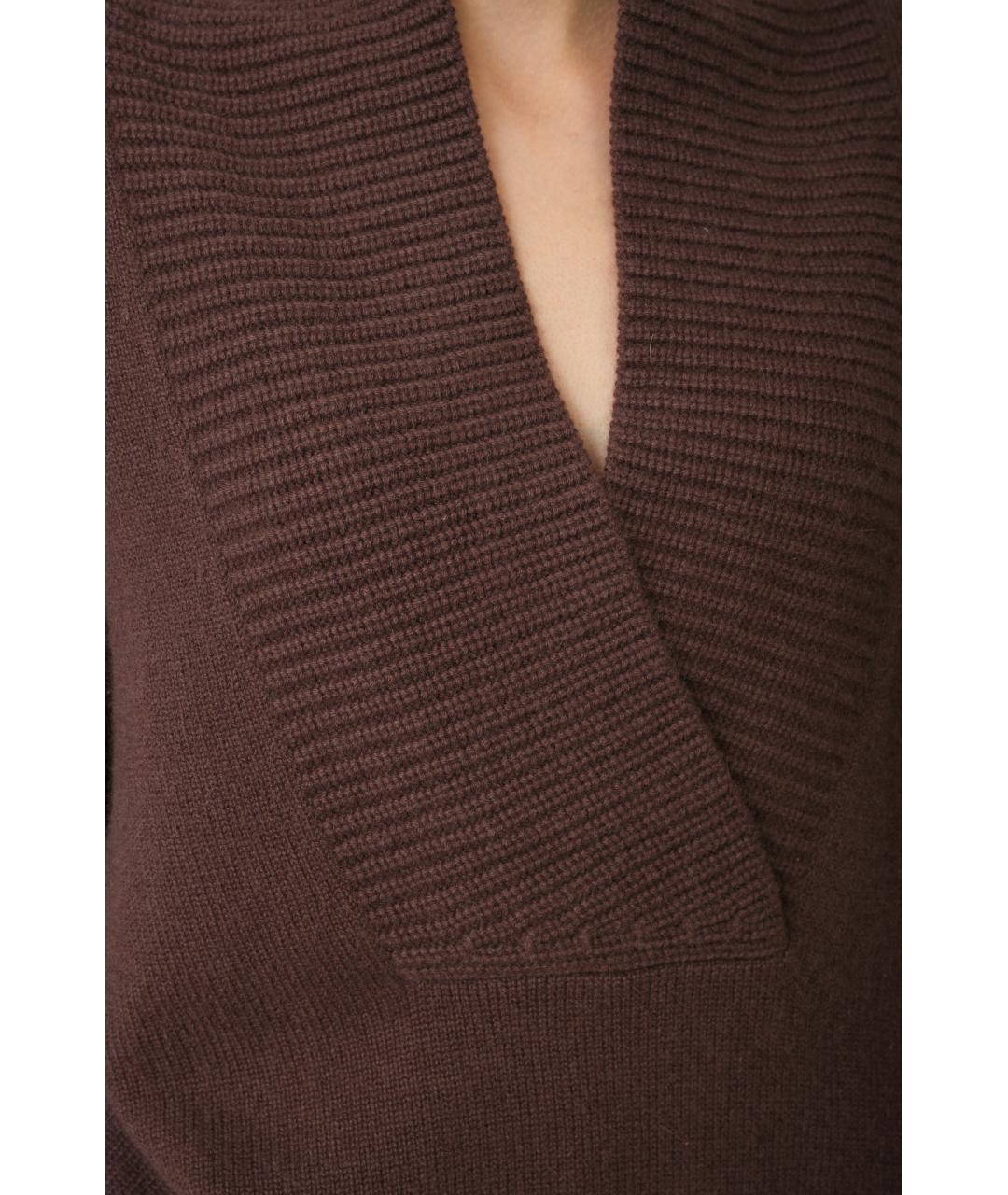 LOULOU STUDIO Коричневый кашемировый джемпер / свитер, фото 5