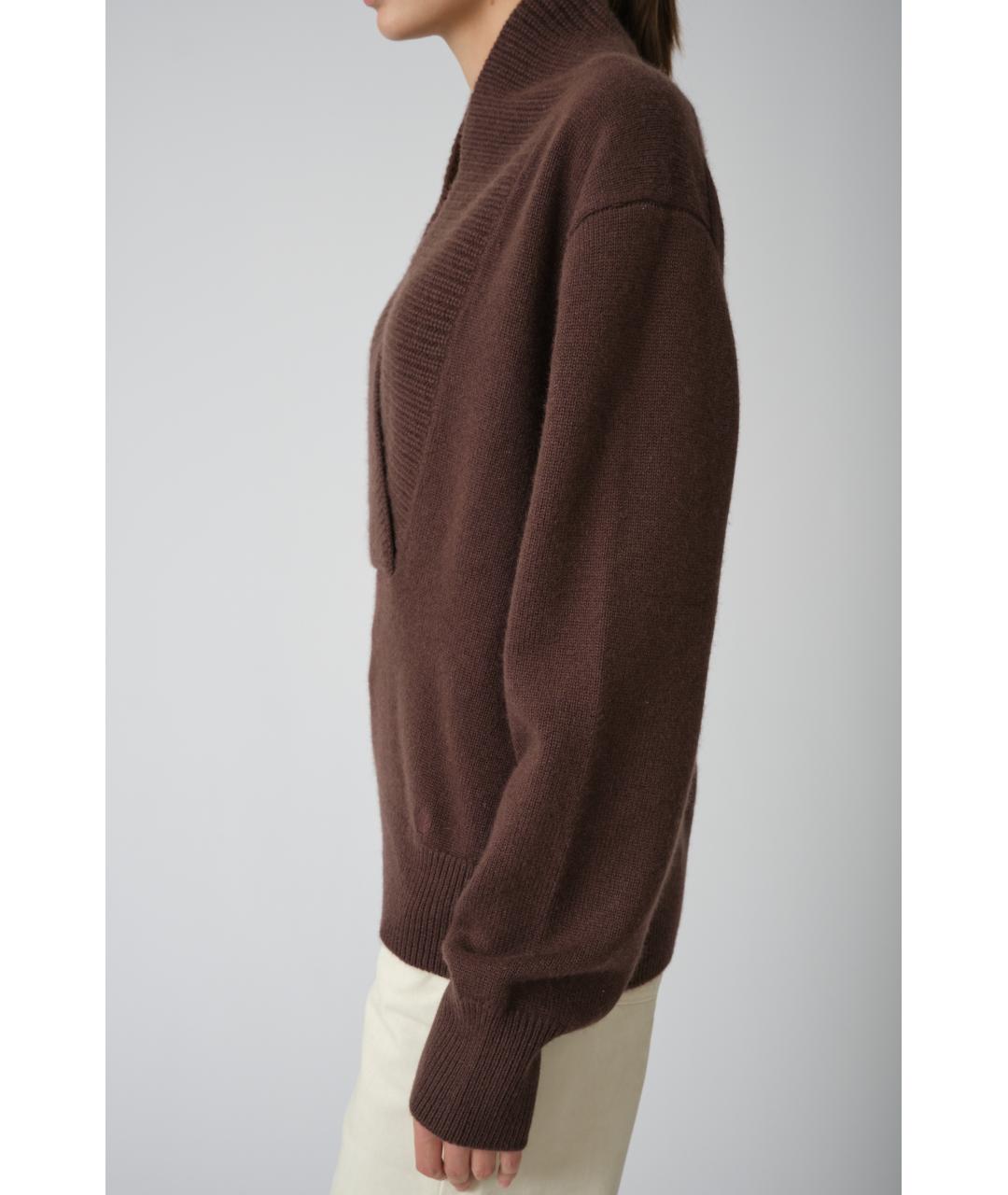 LOULOU STUDIO Коричневый кашемировый джемпер / свитер, фото 6