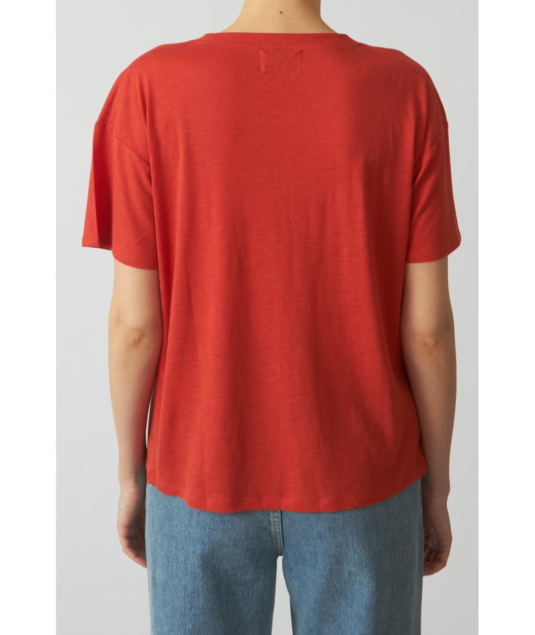 LOULOU STUDIO Красная вискозная футболка, фото 3