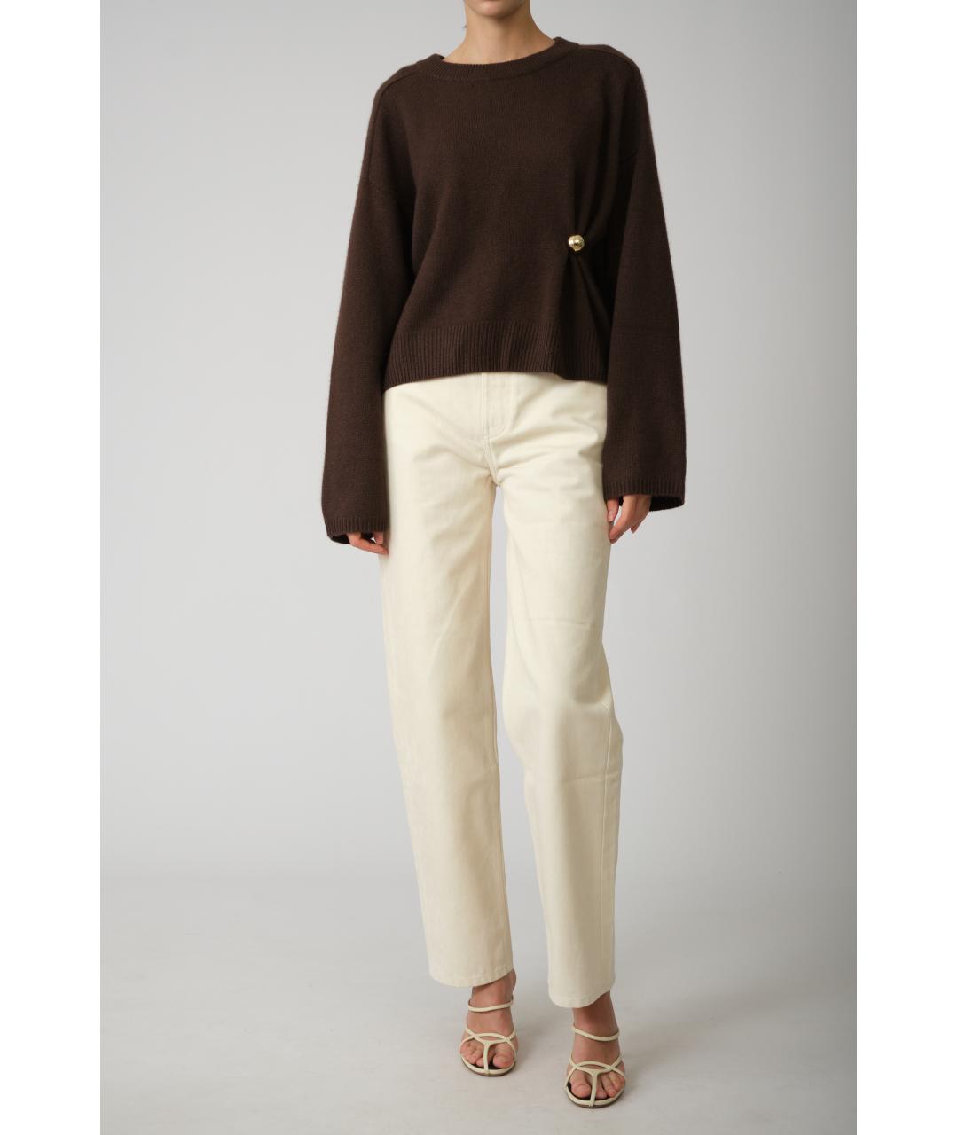 LOULOU STUDIO Коричневый кашемировый джемпер / свитер, фото 2