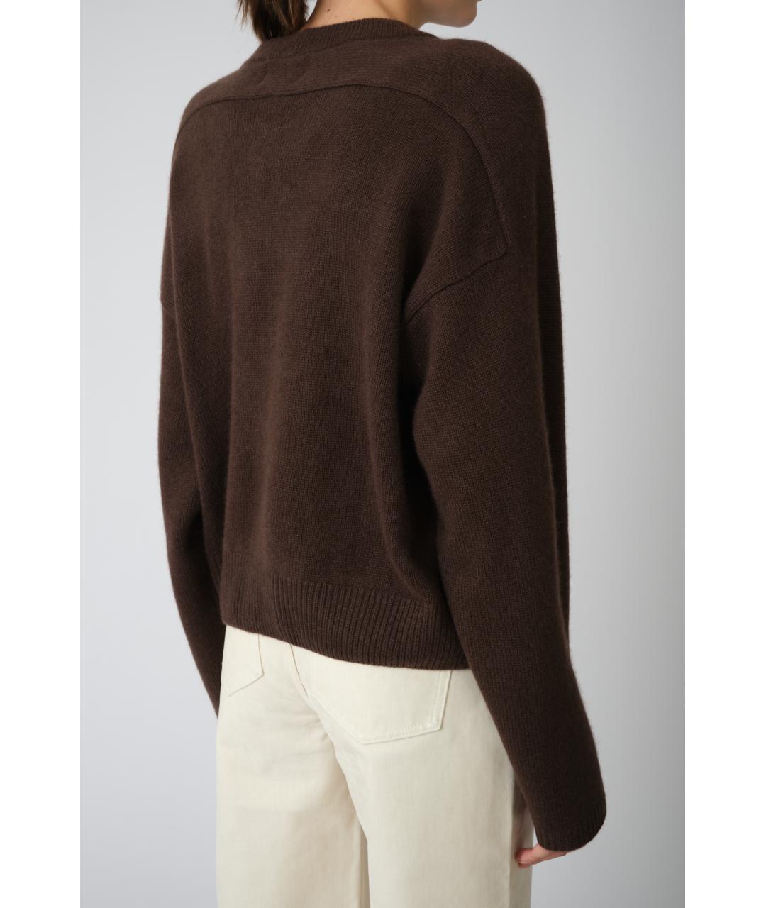 LOULOU STUDIO Коричневый кашемировый джемпер / свитер, фото 6