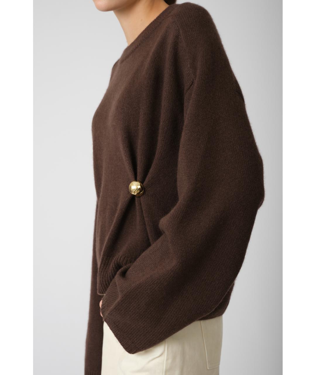 LOULOU STUDIO Коричневый кашемировый джемпер / свитер, фото 5