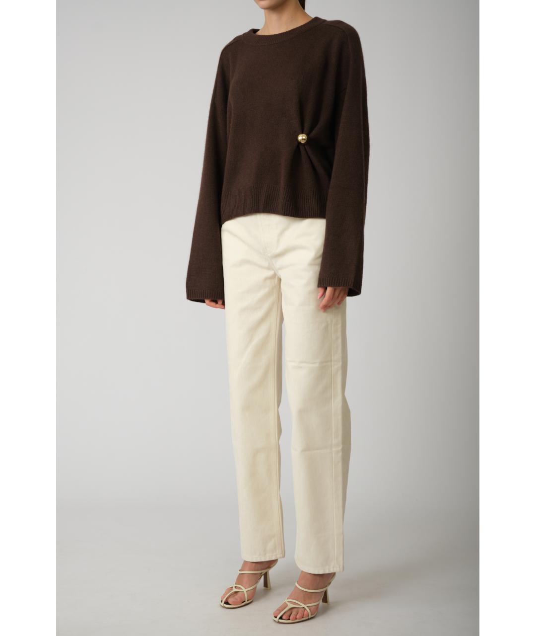 LOULOU STUDIO Коричневый кашемировый джемпер / свитер, фото 3