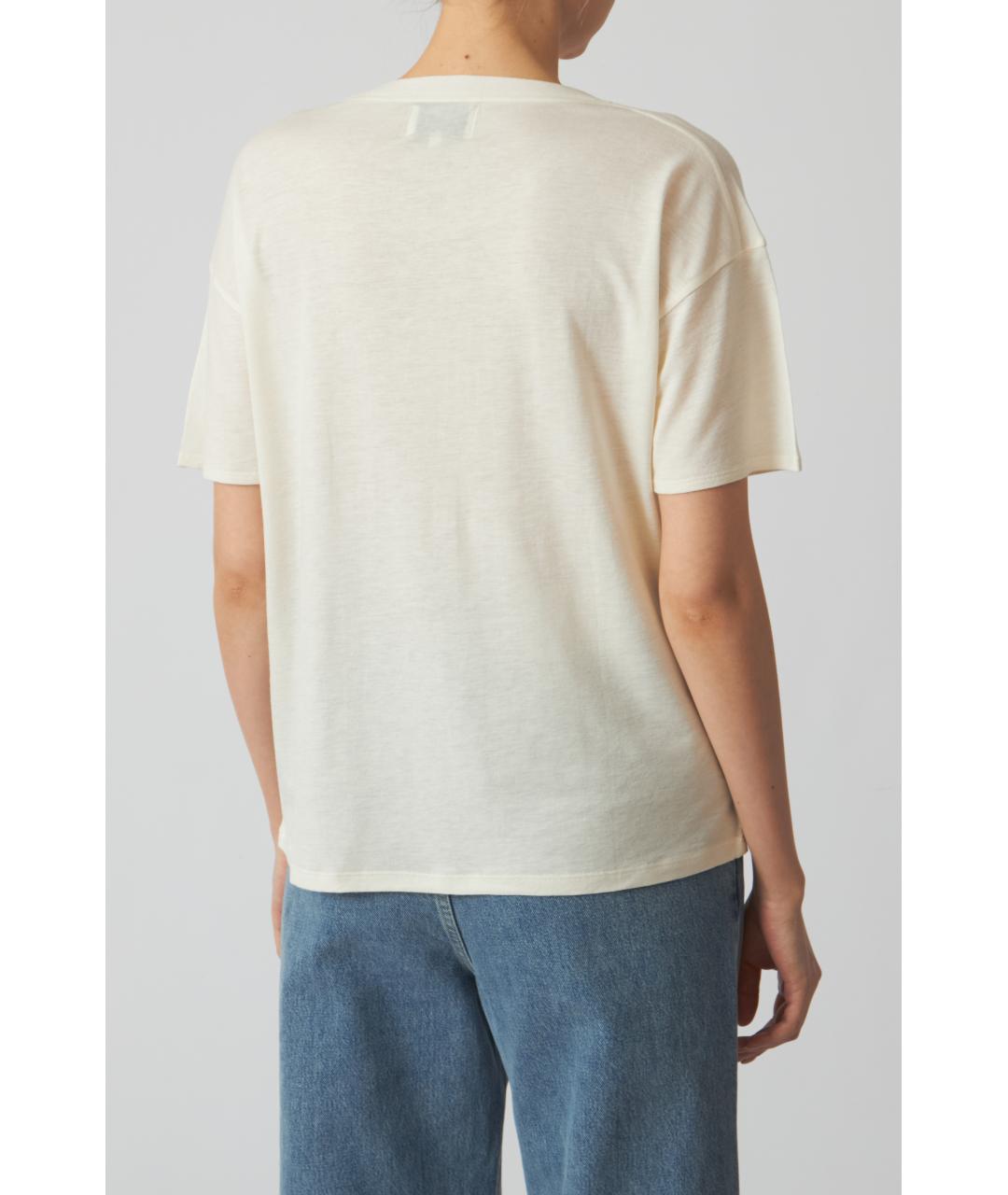 LOULOU STUDIO Бежевая вискозная футболка, фото 2