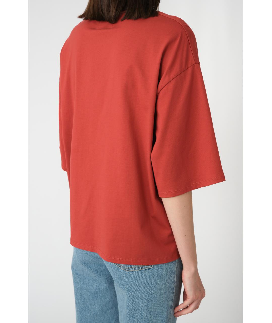 LOULOU STUDIO Красная хлопковая футболка, фото 4