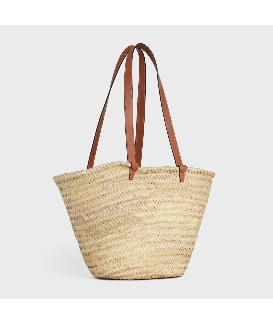 CELINE Бежевая пелетеная сумка тоут, фото 2