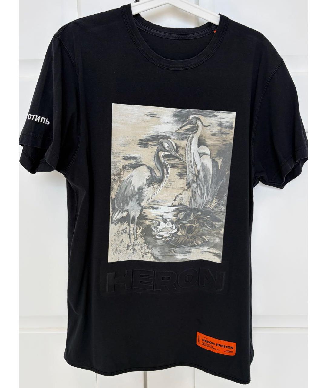 HERON PRESTON Черная хлопковая футболка, фото 5