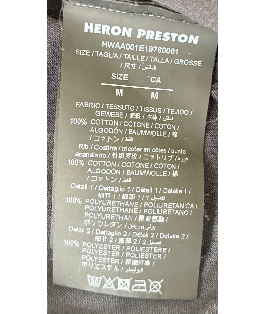 HERON PRESTON Черная хлопковая футболка, фото 4