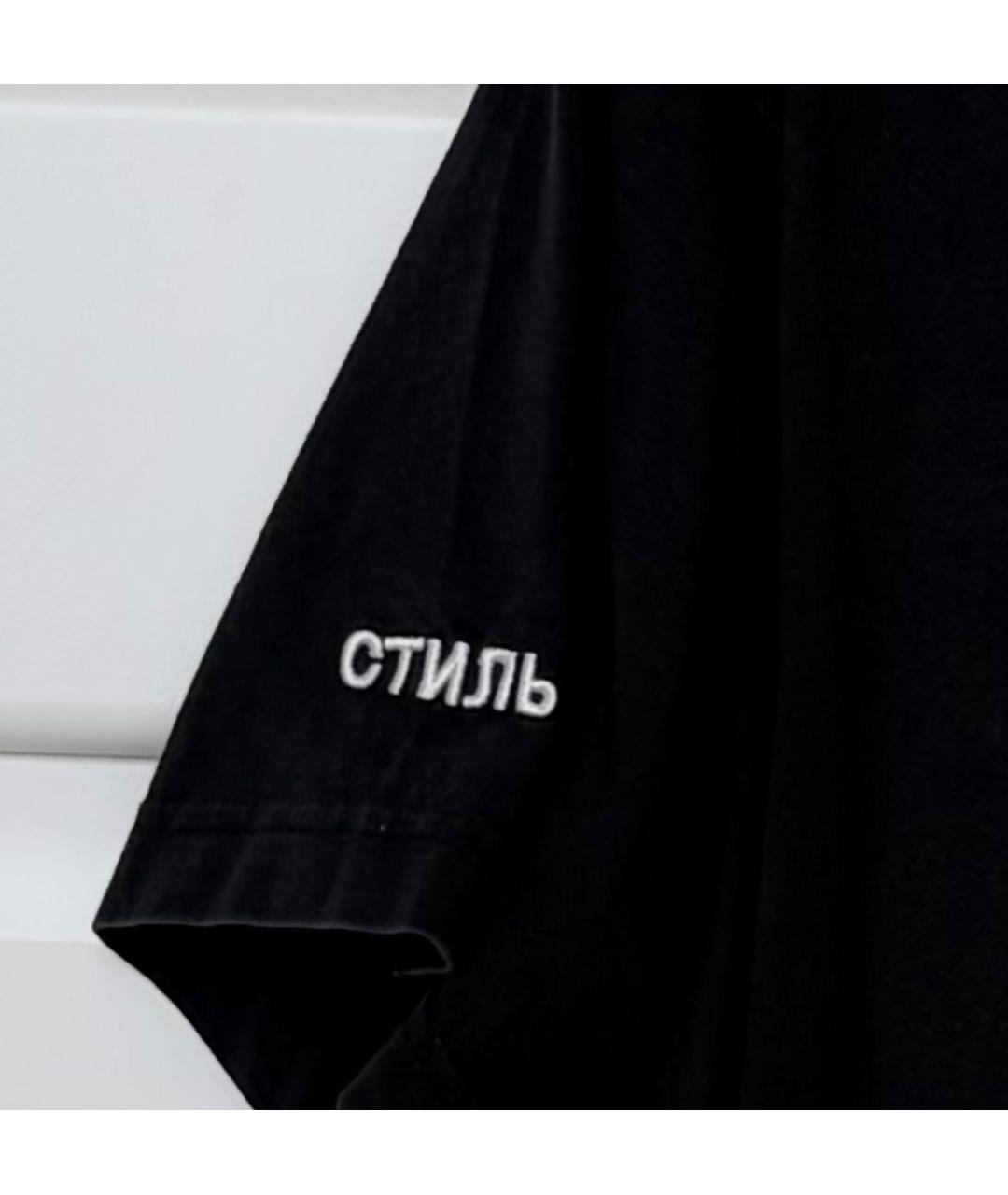 HERON PRESTON Черная хлопковая футболка, фото 4