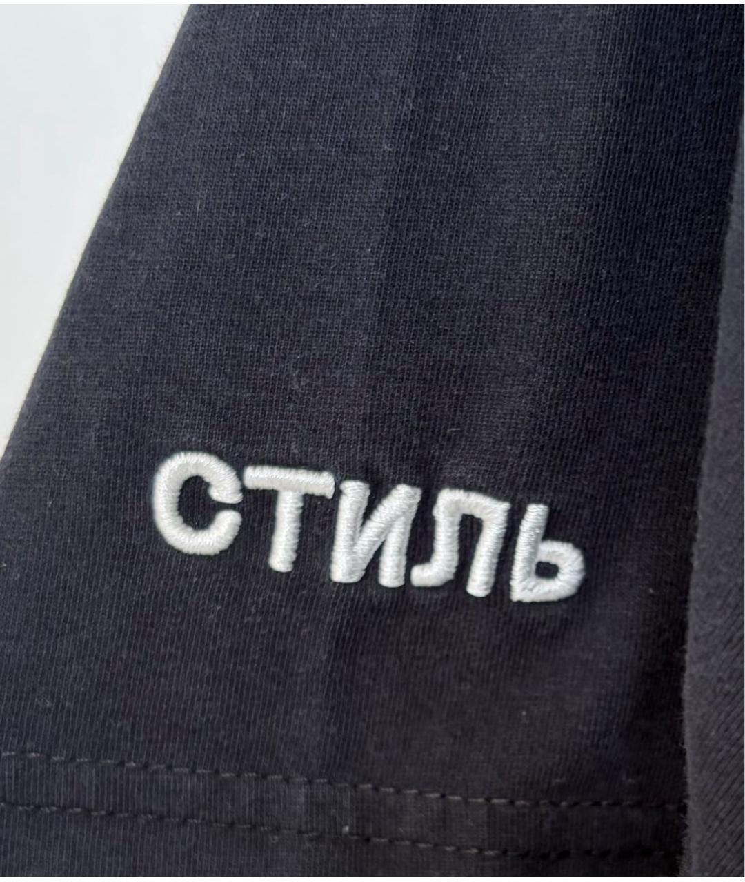 HERON PRESTON Черная хлопковая футболка, фото 3