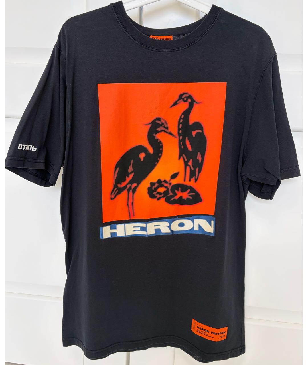 HERON PRESTON Черная хлопковая футболка, фото 5