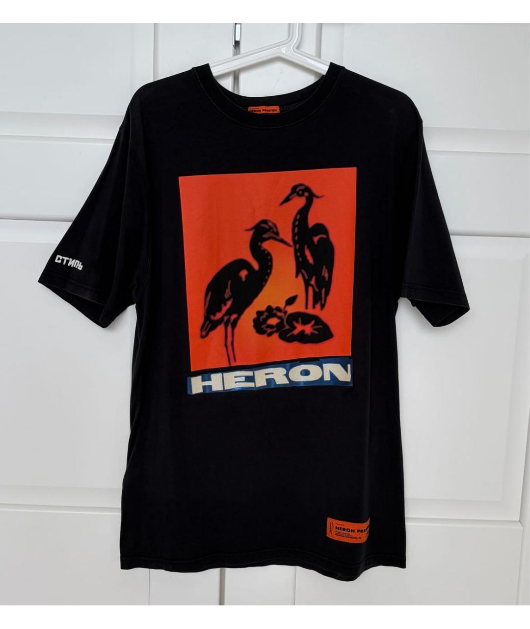 HERON PRESTON Черная хлопковая футболка, фото 2