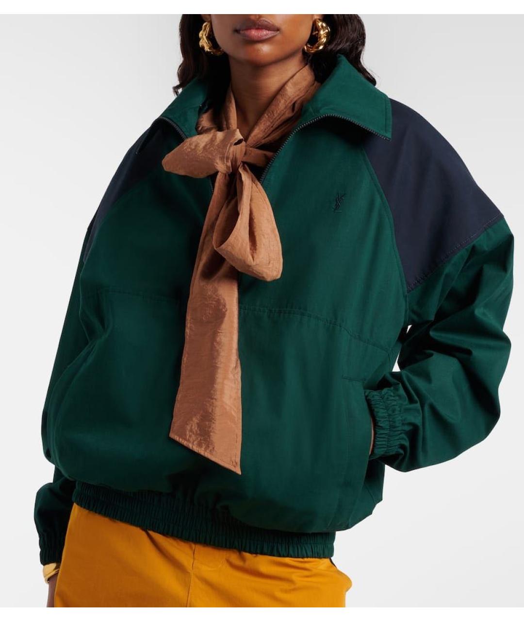 SAINT LAURENT Зеленый хлопковый костюм с брюками, фото 4