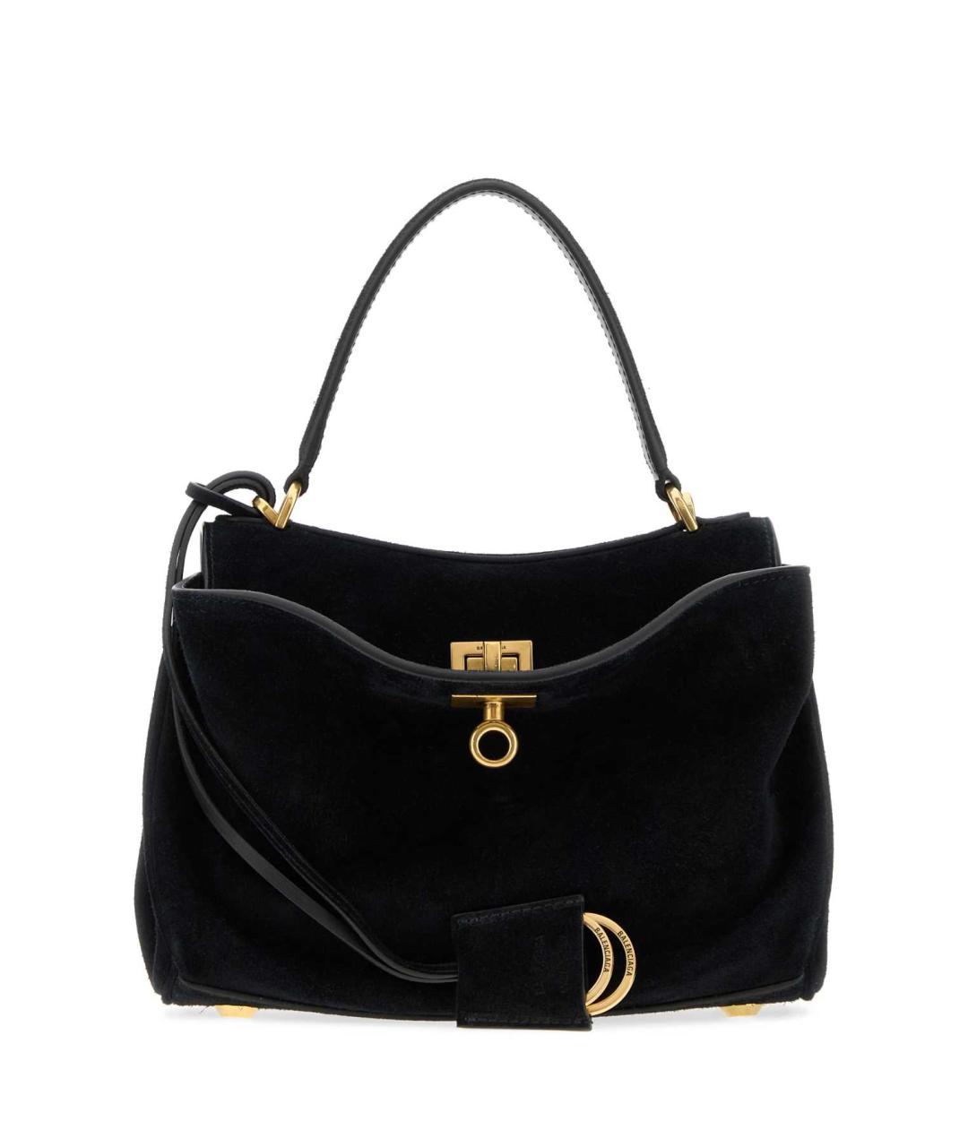 BALENCIAGA Черная кожаная сумка с короткими ручками, фото 1